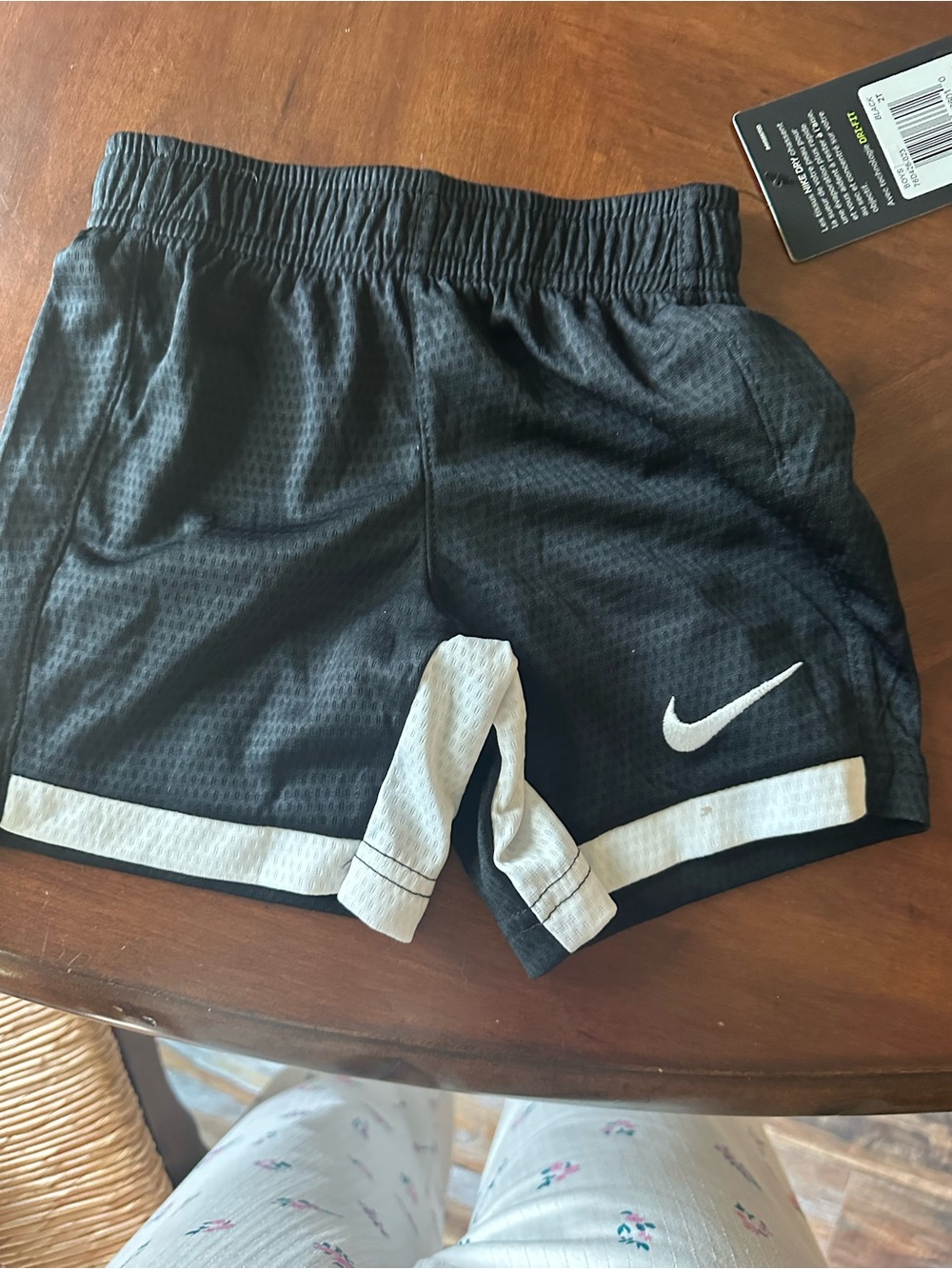 Nike Black Dri-FIT Kids' Athletic Shorts with White Swoosh